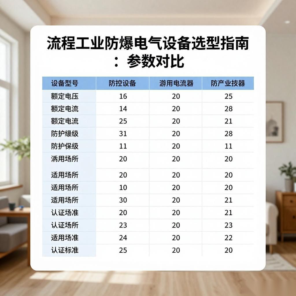 流程工业防爆电气设备选型指南：参数对比与安全要点
