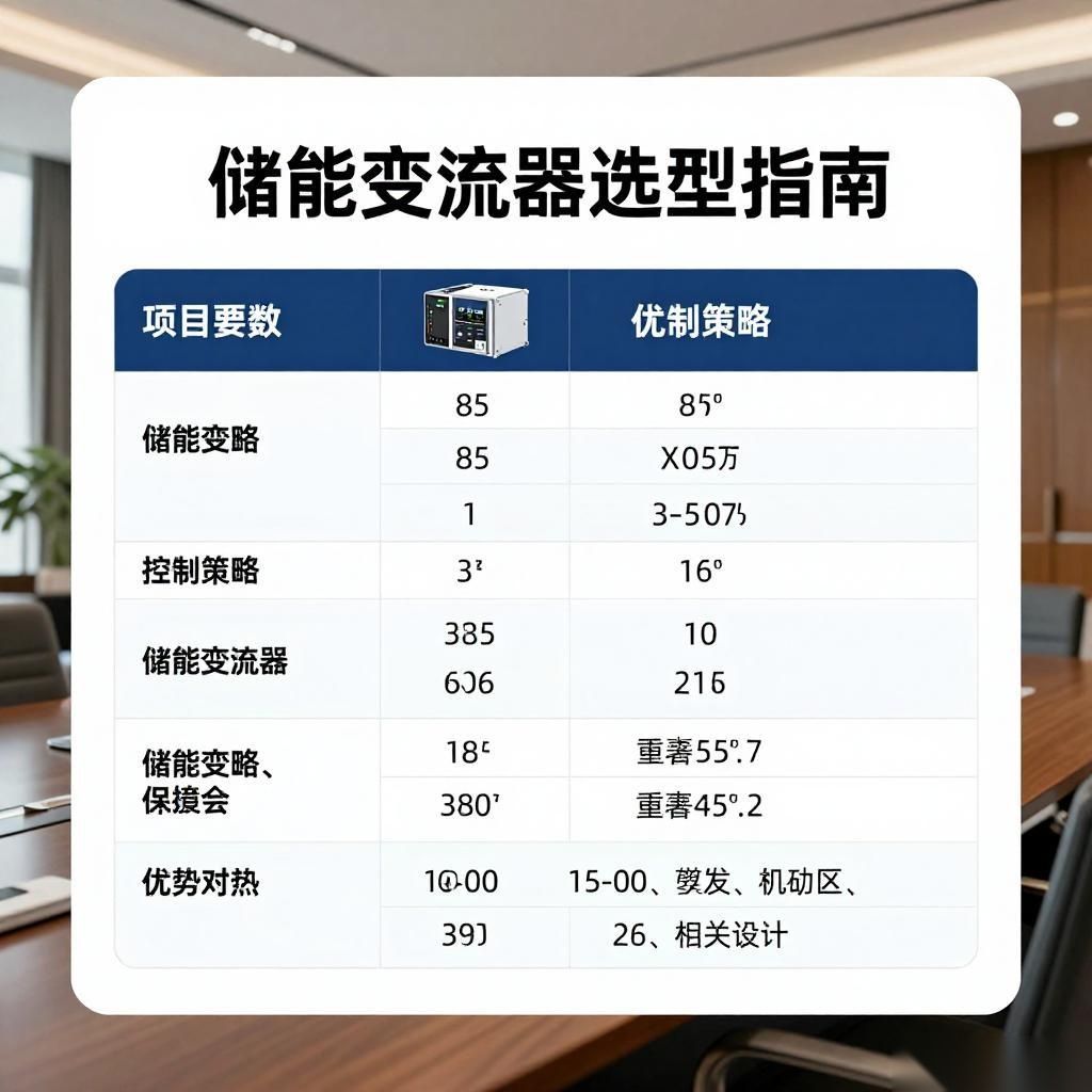 储能变流器选型指南:参数对比与控制策略优化全攻略