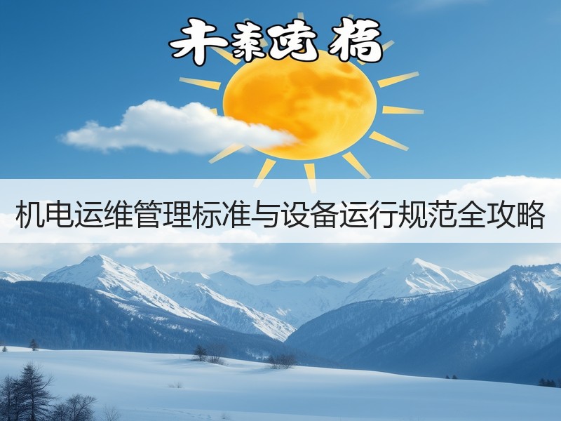 机电运维管理标准与设备运行规范全攻略