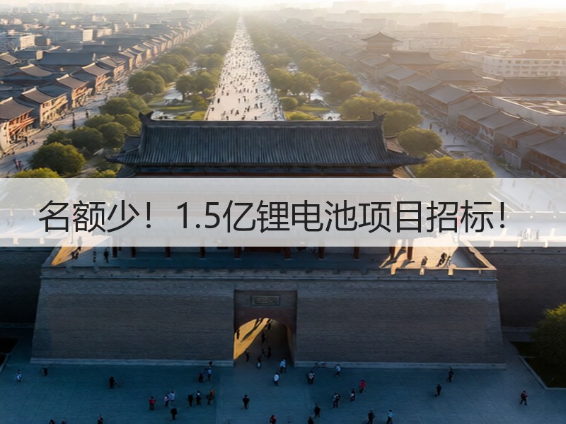 名额少！1.5亿锂电池项目招标！